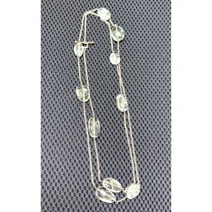 Dean Harris Sterling Silver Prasiolite Green Amethyst Station Toggle Necklace